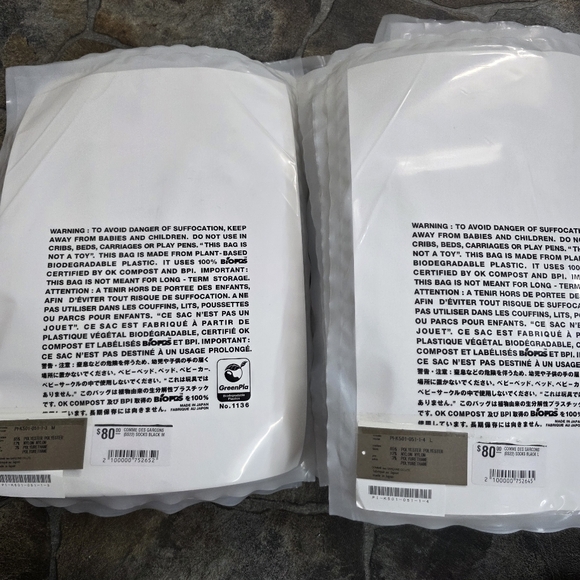 NWT Comme des Garcons Black logo socks Sz L - Picture 8 of 11